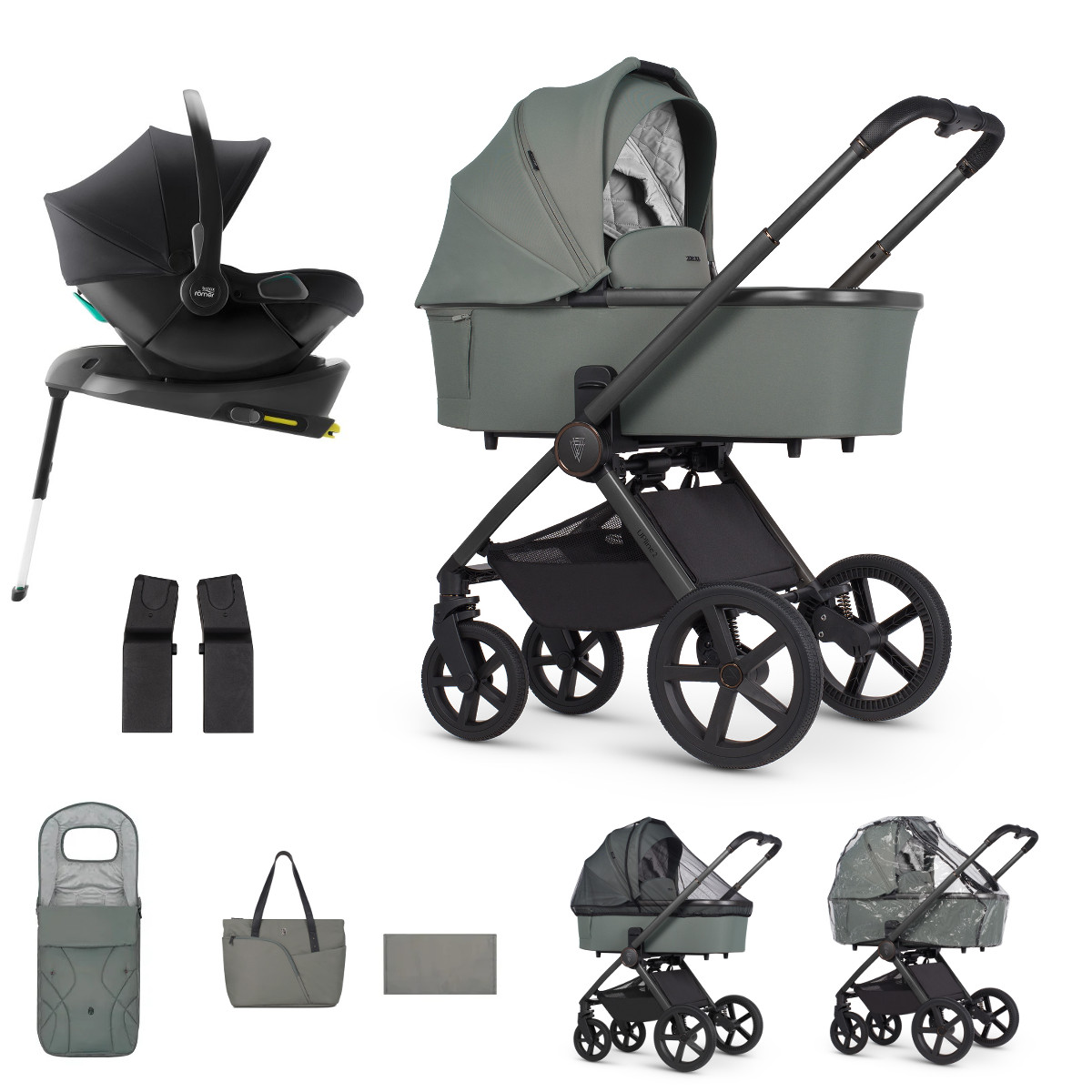 E-shop Venicci kočík Tinum UPline 2, Aloe + Baby Safe Core so základňou
