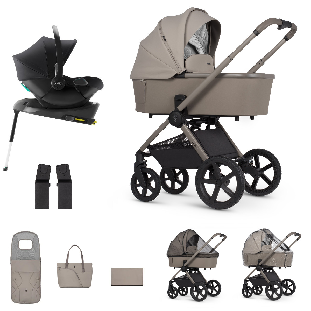 E-shop Venicci kočík Tinum UPline 2, Taupe + Baby Safe Core so základňou