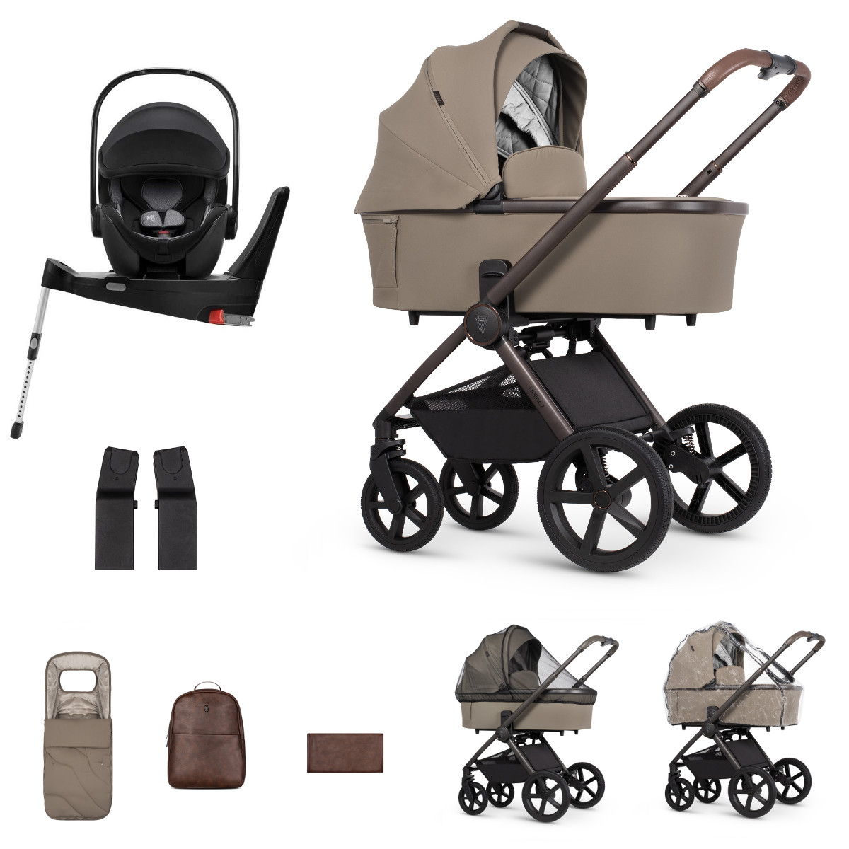 Venicci kočík Tinum UPline 2, Powder SE + Baby Safe PRO so základňou