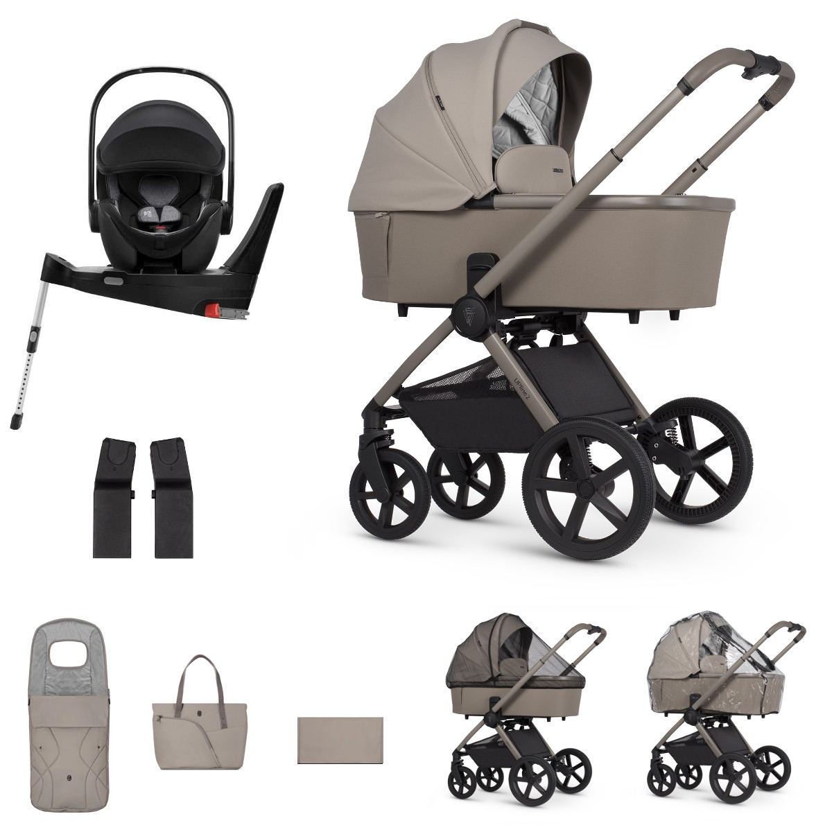 Venicci kočík Tinum UPline 2, Taupe + Baby Safe PRO so základňou