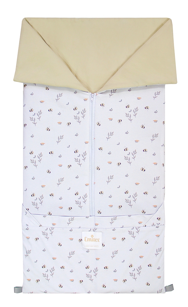 E-shop Emitex Fusak 2v1 BARY bavlna/bavlna - Little Bee + Green Stone