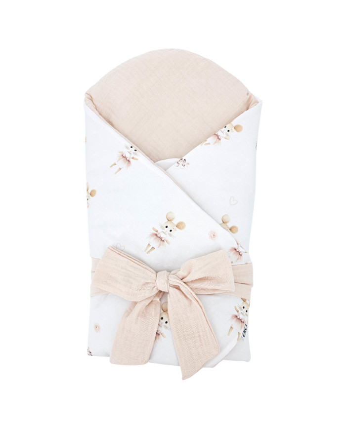 E-shop EKO Zavinovačka bavlnená s potlačou+mušelín a s kokosom RO-36 BALLERINA MOUSE