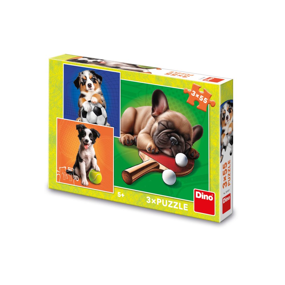 E-shop Dino PSÍ ŠPORTOVCI 3x55 Puzzle