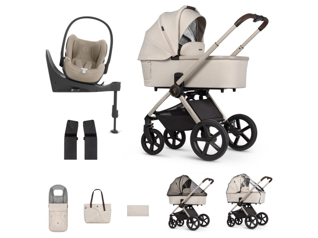 E-shop Venicci kočík Tinum UPline 2, Stone beige + Cybex Cloud T Plus so základňou