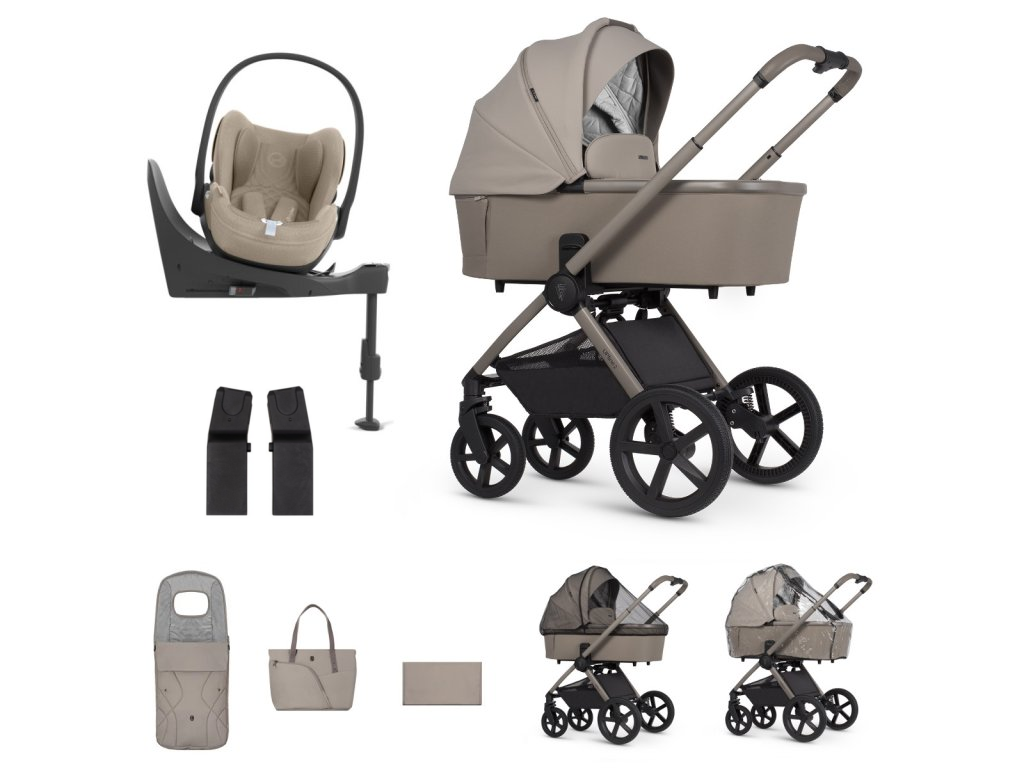 E-shop Venicci kočík Tinum UPline 2, Taupe + Cybex Cloud T Plus so základňou