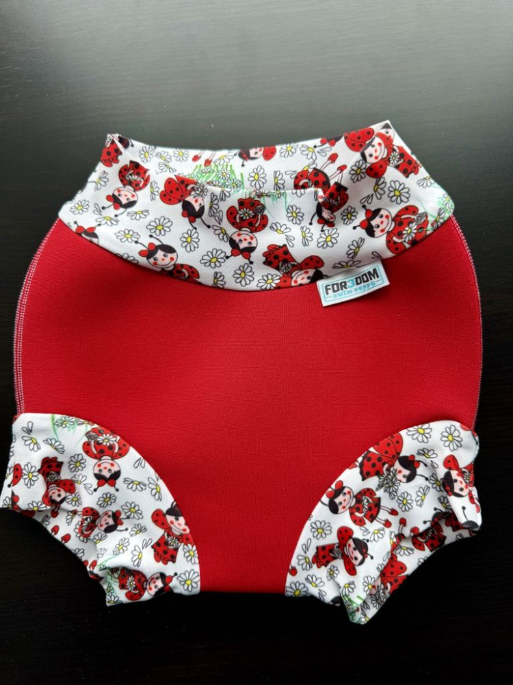 E-shop Swim nappy Neoprénové plavky Červené s lienkami L