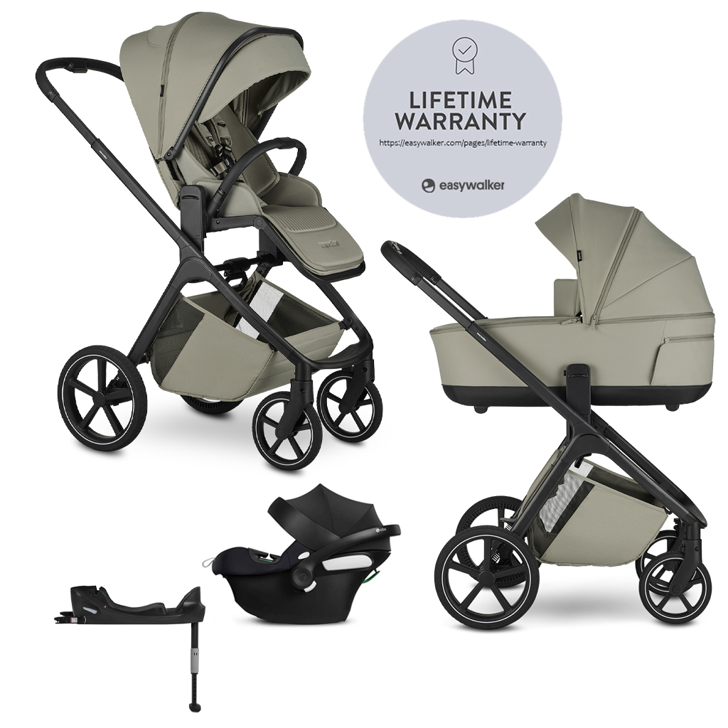 E-shop EASYWALKER Kočík kombinovaný Zoey Sage Green + CBX By CYBEX Aton B2 i-Size + základňa