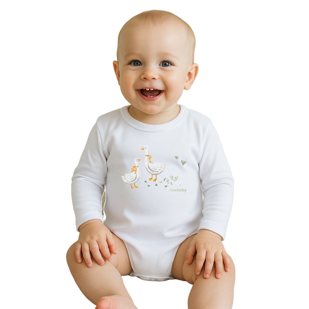 E-shop Detské body s potlačou New Baby Husičky, 56 (0-3m) - 58183