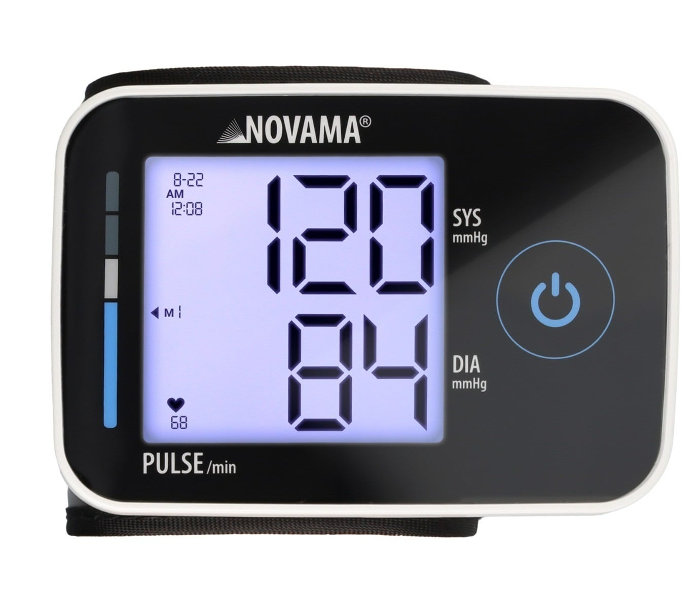 E-shop NOVAMA WRIST PRIME Black zápästný tlakomer s detekciou arytmie a protokolom ESH