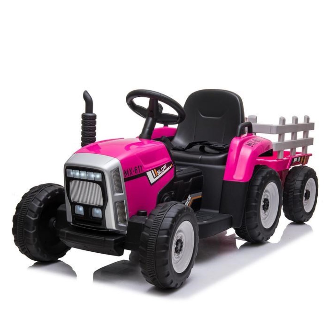 E-shop Elektrický traktor Baby Mix Erick s diaľkovým ovládačom ružový - 57461