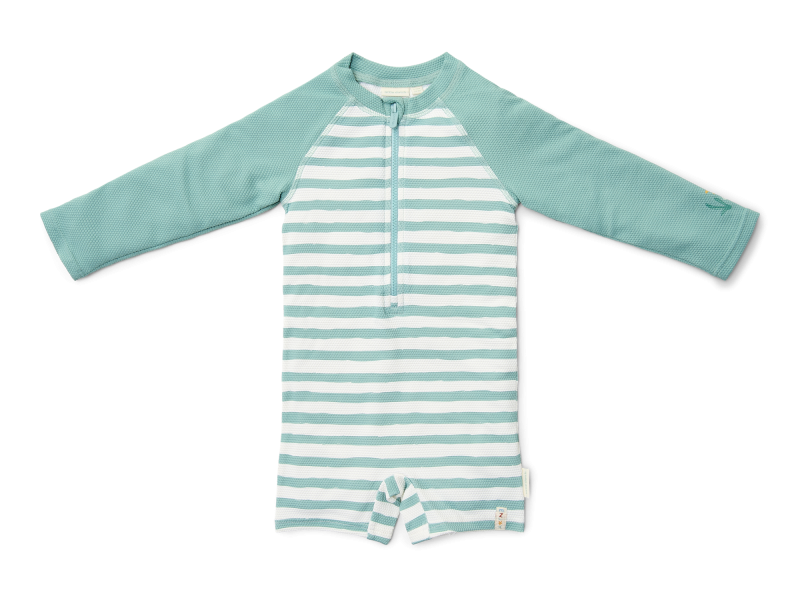 E-shop Little Dutch Plavky dlhý rukáv Stripes Surf Blue veľ. 74/80