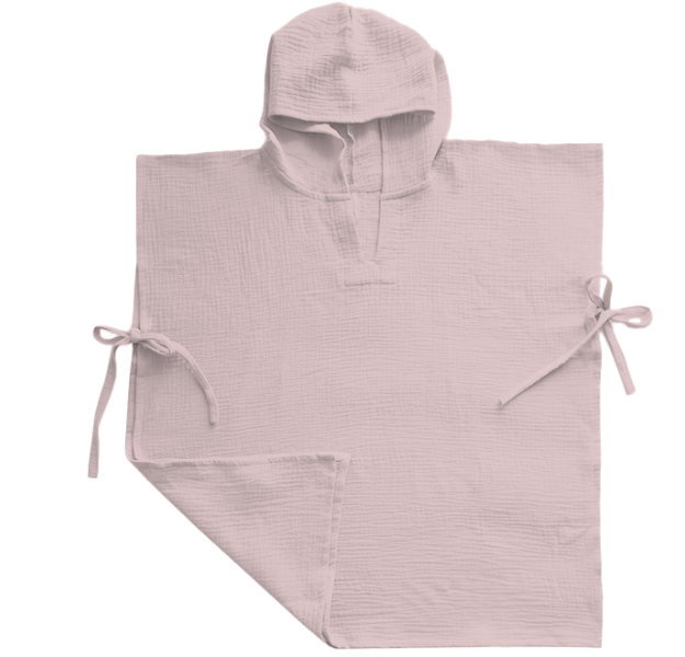 E-shop LevinFelin Detské mušelínové pončo s kapucňou, mauve