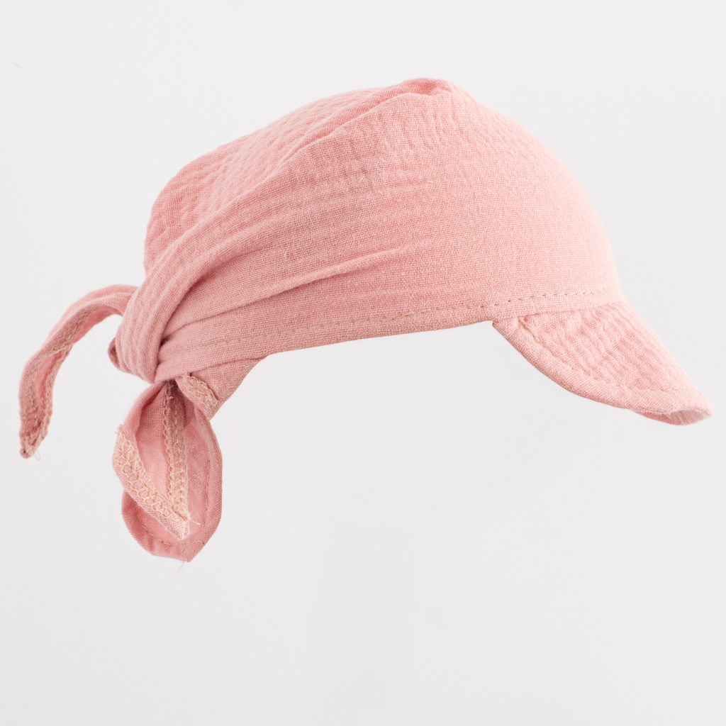 E-shop Detská letná mušelínová šatka so šiltom New Baby pink, 56/62 - 58003