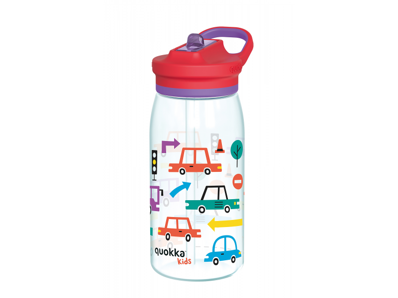 E-shop Quokka Plastová fľaša s náustkom Glow Kids Cars 580 ml