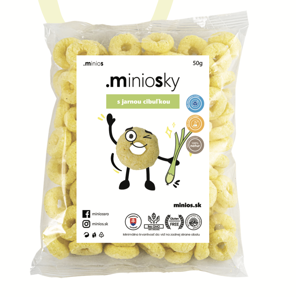 E-shop Minios Miniosky kukuričné chrumky jarná cibuľka