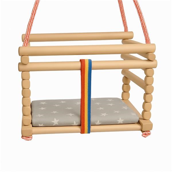 E-shop Detská hojdačka buková Baby Mix prírodná + poduška - 58355