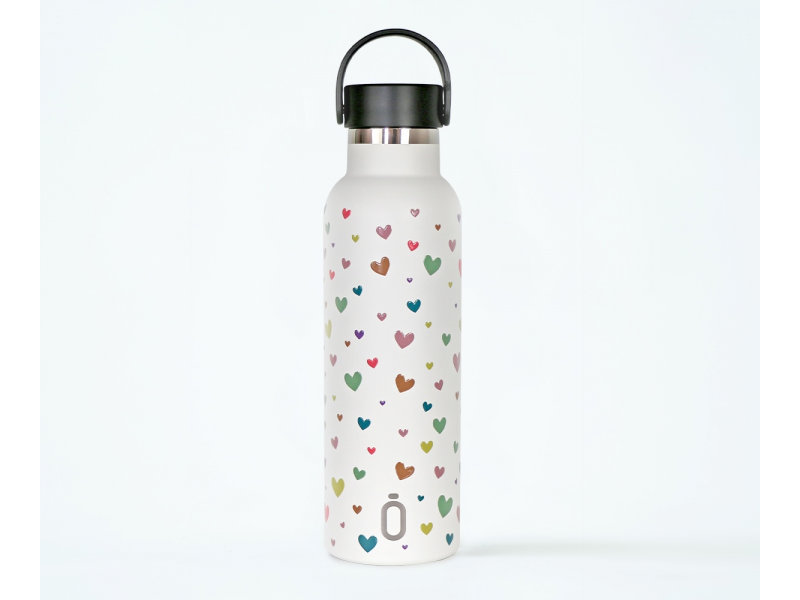 E-shop Runbott Termofľaša 600 ml Hearts Cream