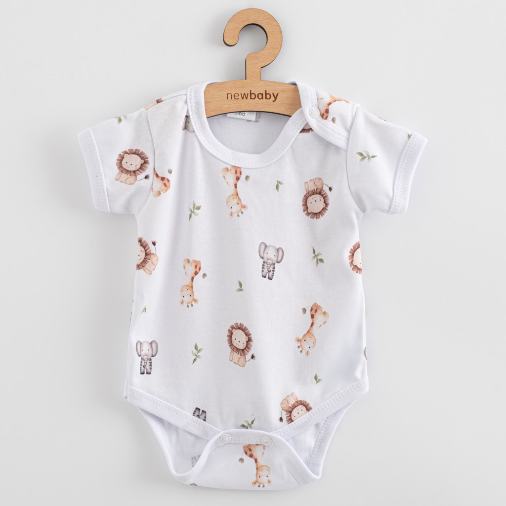 E-shop Dojčenské body s krátkym rukávom New Baby For Babies safari, 56 (0-3m) - 57911