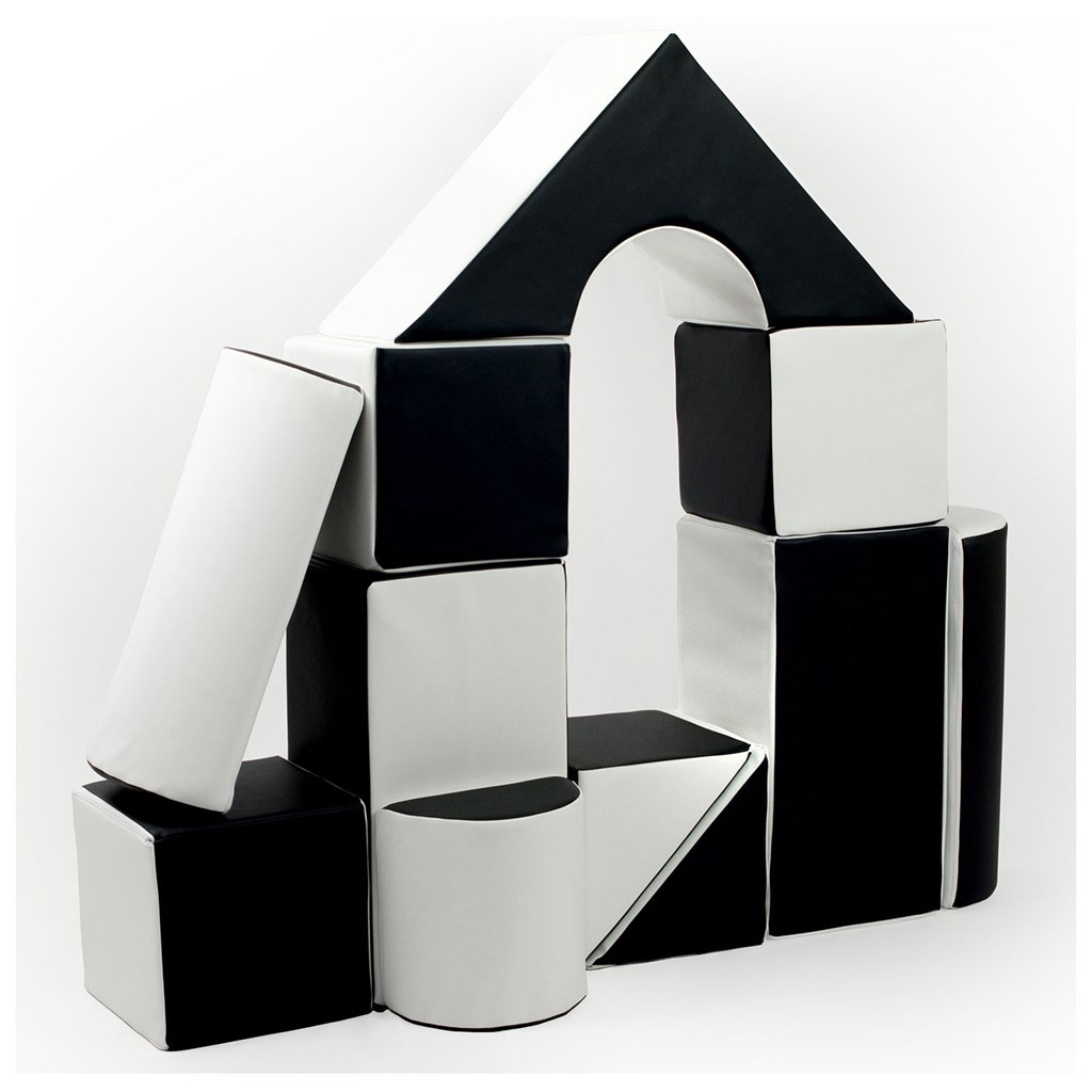 E-shop Vell Penové kocky-obria stavebnica 11 ks black-white - 58456