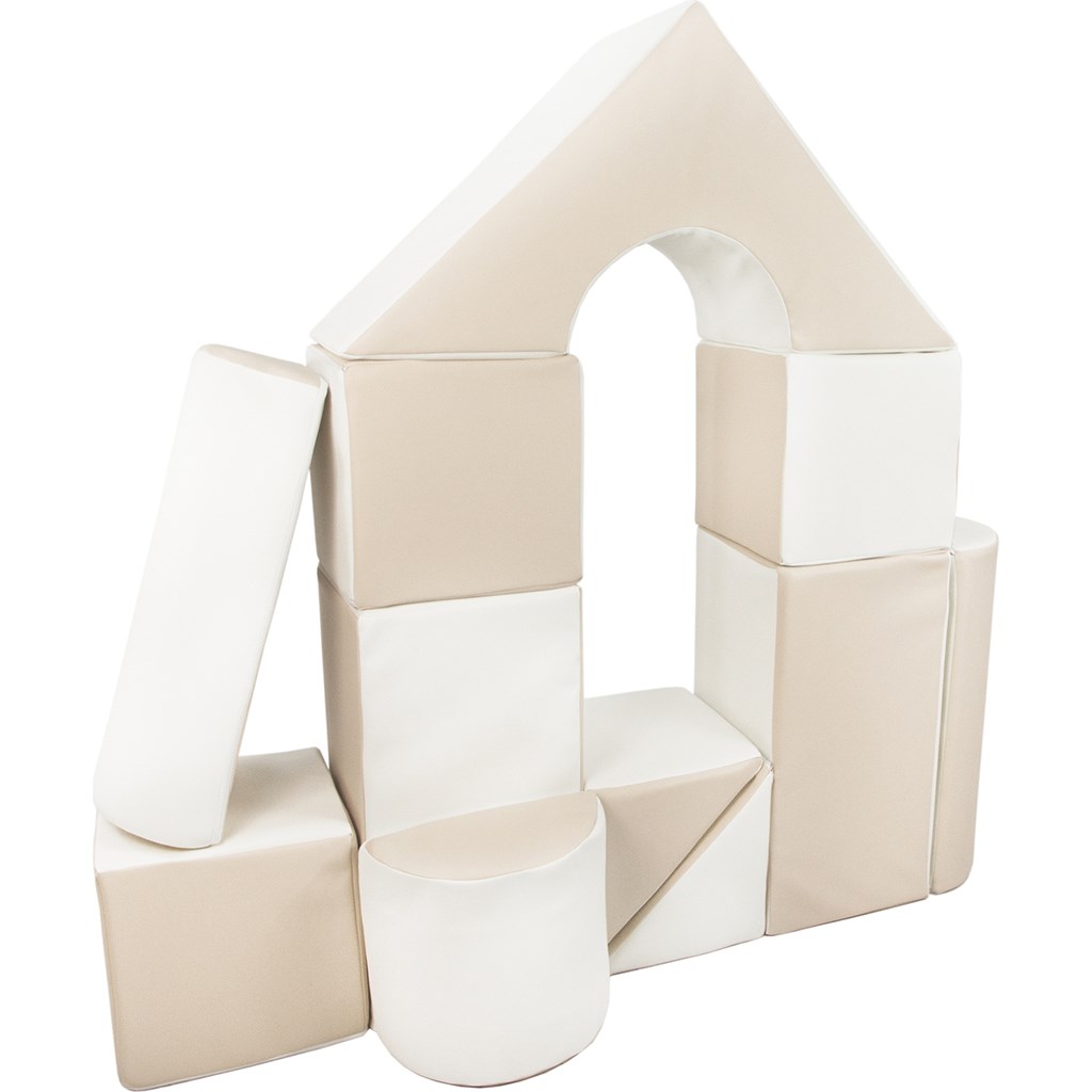E-shop Vell Penové kocky-obria stavebnica 11 ks white-cappuccino - 58460