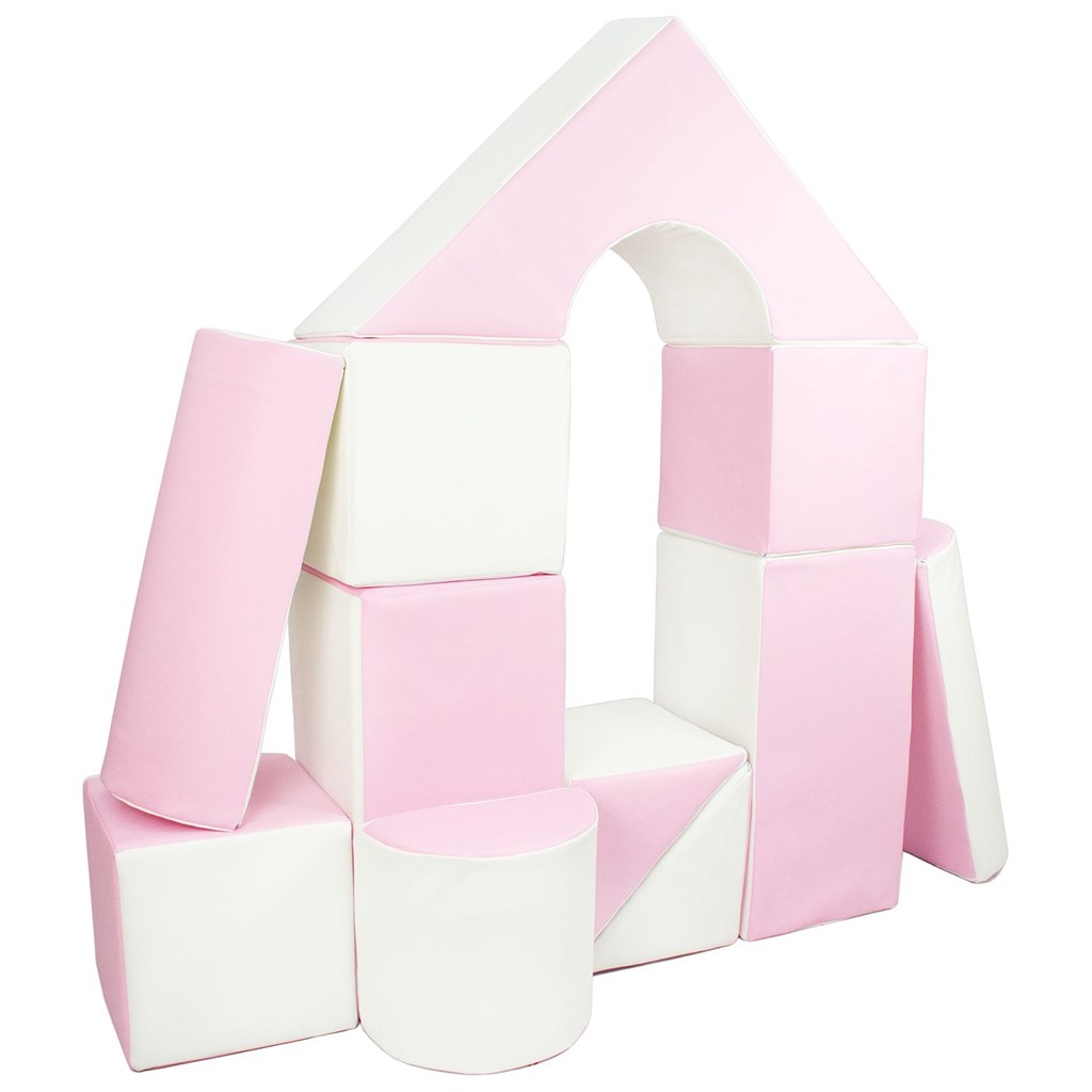 E-shop Vell Penové kocky-obria stavebnica 11 ks white-pink - 58462