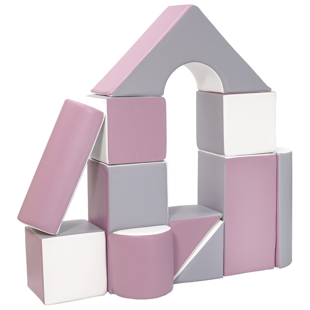 E-shop Vell Penové kocky-obria stavebnica 11 ks white-grey-purple - 58468