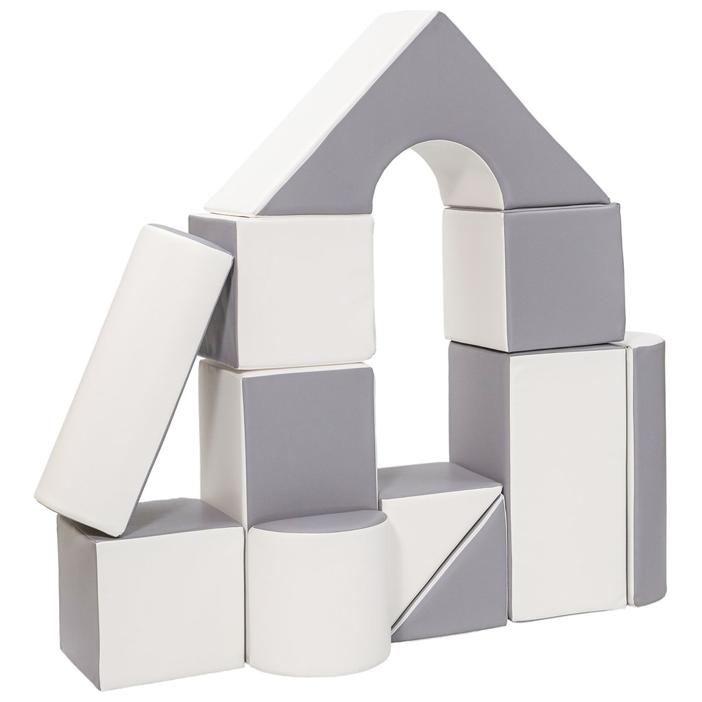 E-shop Vell Penové kocky-obria stavebnica 11 ks white-grey - 58469