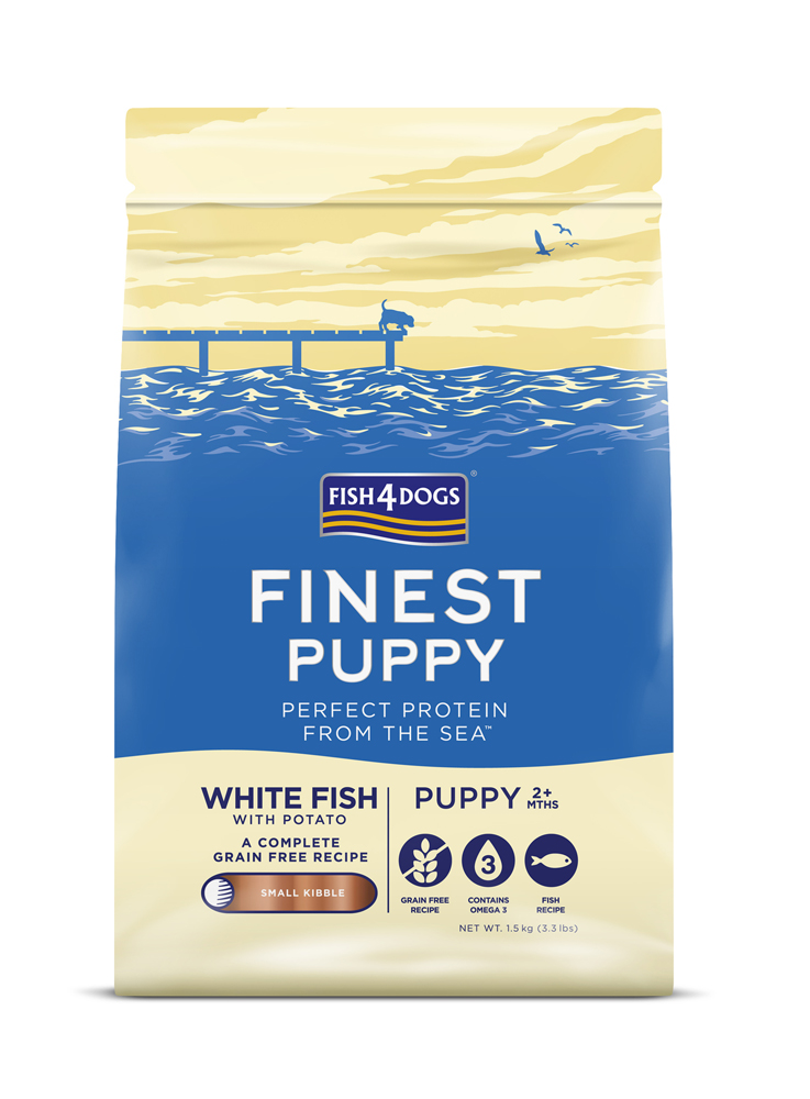 E-shop FISH4DOGS Granule malé pre šteniatka Finest biela ryba so zemiakmi 1,5kg, 2m+