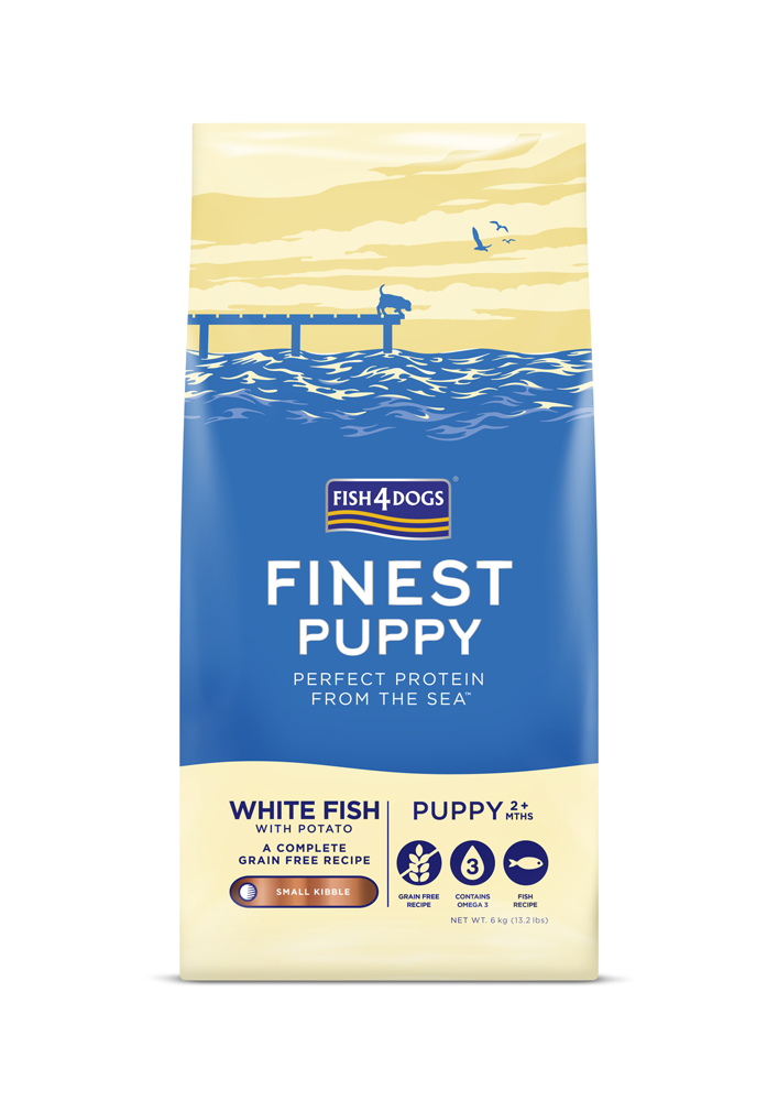 E-shop FISH4DOGS Granule malé pre šteniatka Finest biela ryba so zemiakmi 6kg, 2m+