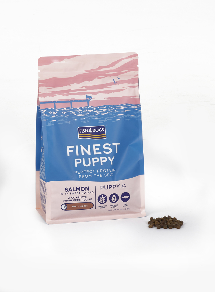 E-shop FISH4DOGS Granule malé pre šteniatka Finest losos so sladkými zemiakmi 1,5 kg, 2m+