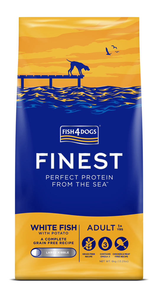 E-shop FISH4DOGS Granule veľké pre dospelých psov Finest biela ryba so zemiakmi 6kg, 1+