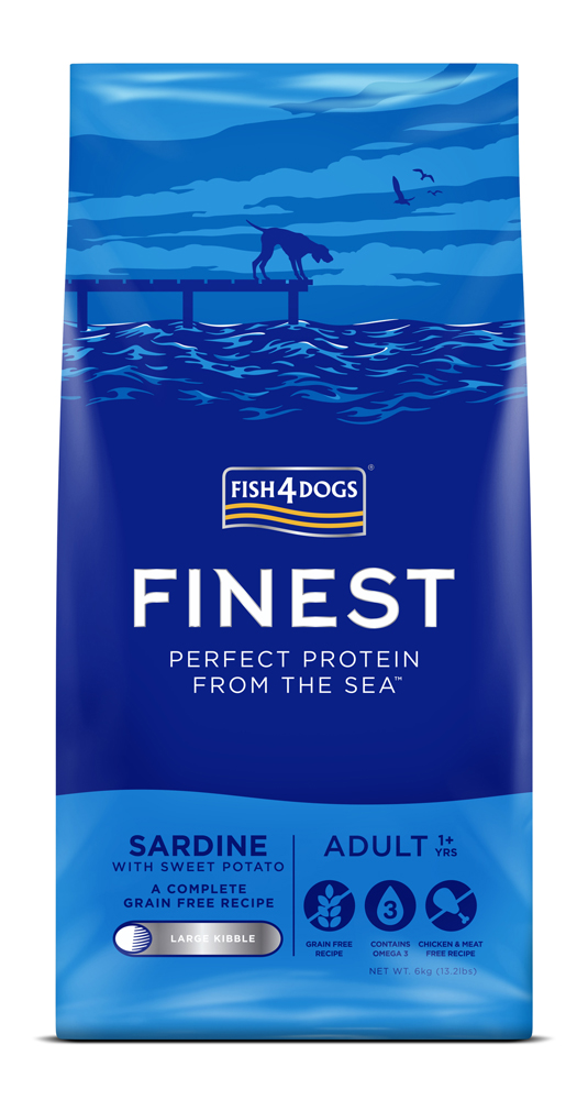 E-shop FISH4DOGS Granule veľké pre dospelých psov Finest sardínka so sladkými zemiakmi 6kg, 1+