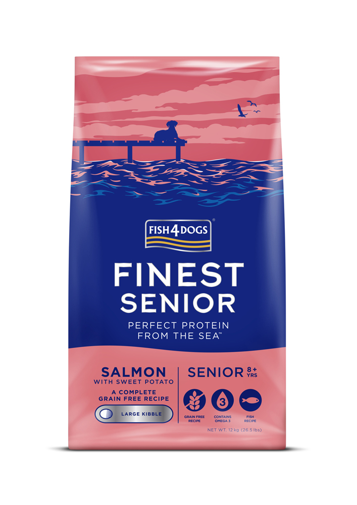 E-shop FISH4DOGS Granule veľké pre starších psov Finest losos so sladkými zemiakmi 12kg, 8+