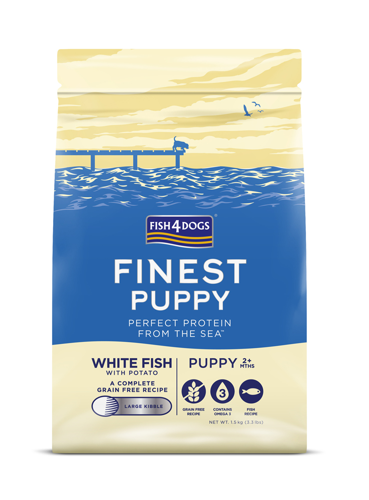 E-shop FISH4DOGS Granule veľké pre šteniatka Finest biela ryba so zemiakmi 1,5kg, 2m+