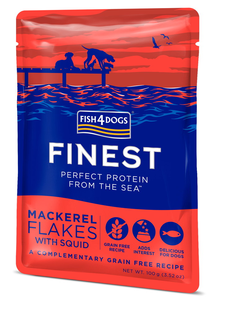 E-shop FISH4DOGS Kapsička pre psov Finest makrela s kalamárom 100g