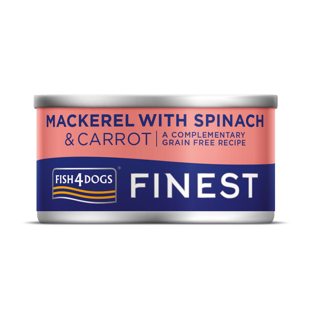 E-shop FISH4DOGS Konzerva pre psov Finest s makrelou, mrkvou a špenátom 85g