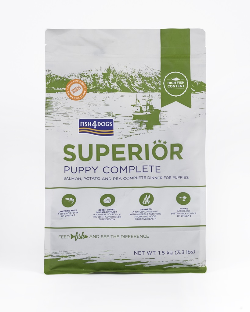 E-shop FISH4DOGS Granule malé pre šteniatka Superior losos so zemiakmi 1,5 kg