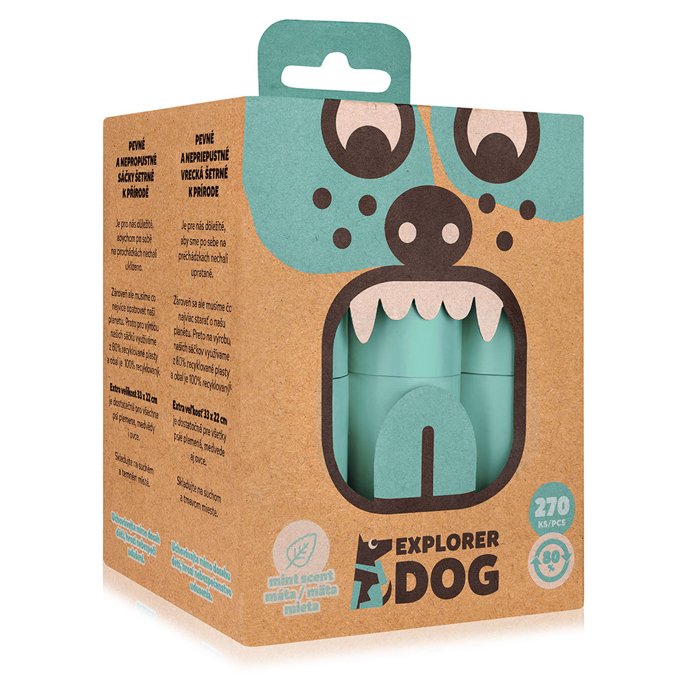 E-shop EXPLORER DOG Vrecká recyklované na psie exkrementy s vôňou mäty 270 ks