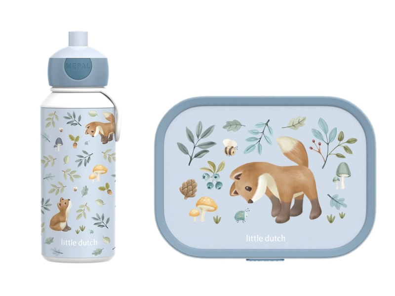 E-shop Little Dutch Desiatový set (fľaša 400ml+box) Forest Friends