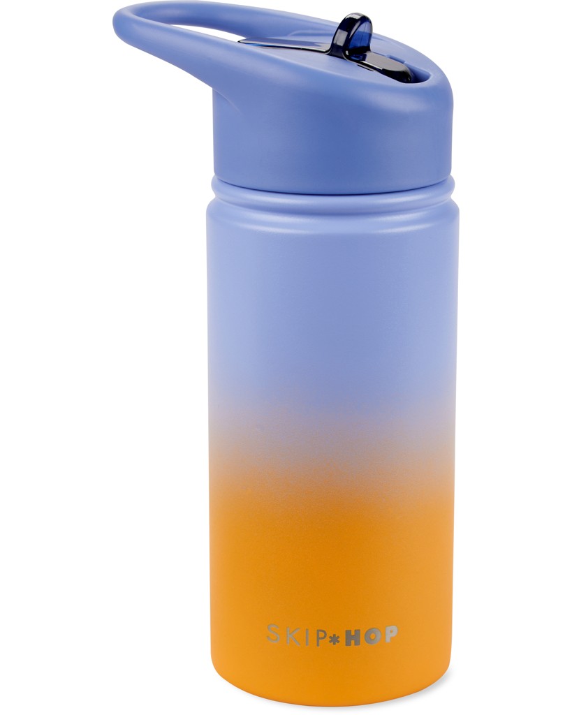 E-shop SKIPHOP SKIP HOP Fľaša so slamkou nerezová Wander - ombré blue, 450ml