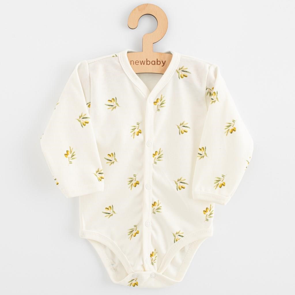 E-shop Dojčenské celorozopínacie body s dlhým rukávom z organickej bavlny New Baby Olivy, 62 (3-6m) - 58244