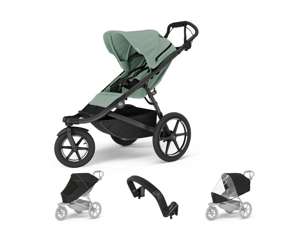 E-shop Thule Urban Glide 3 + madlo, pláštenka, moskytiéra, mist green