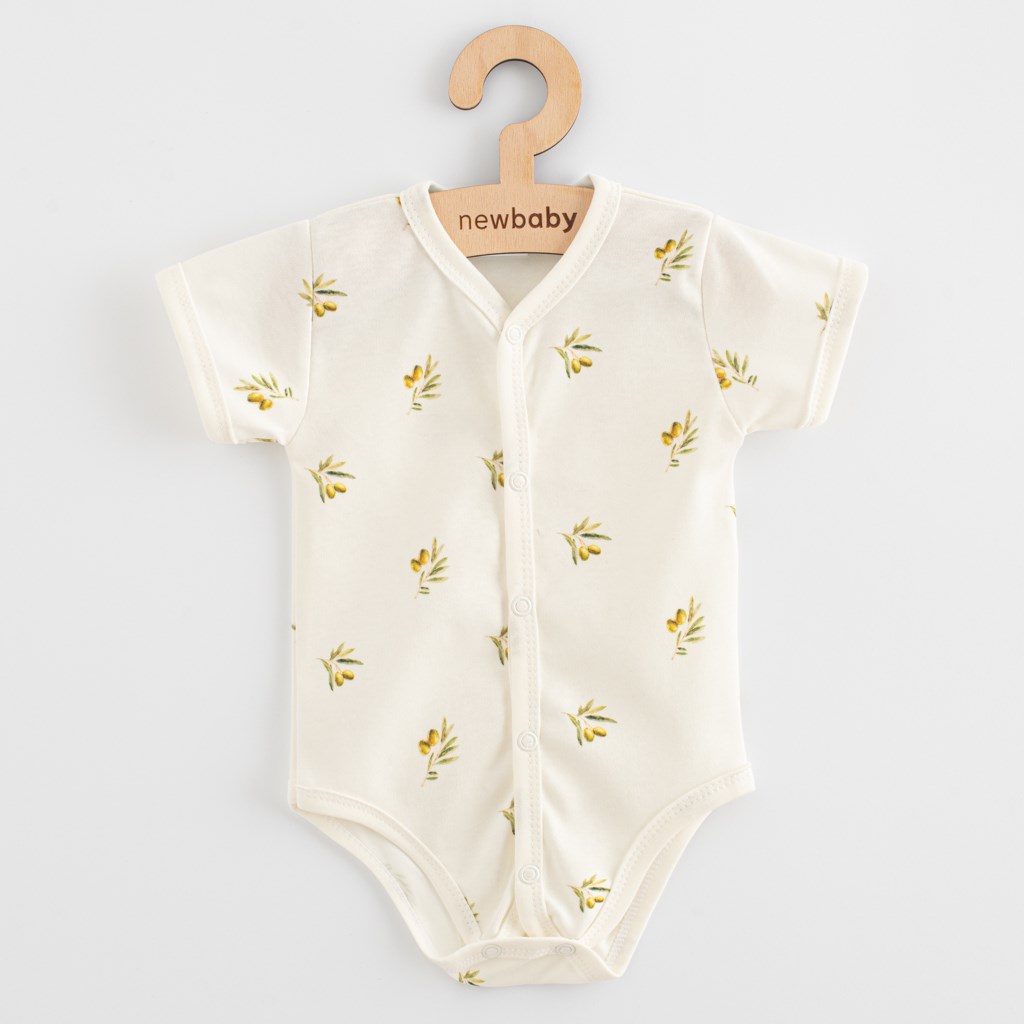 E-shop Dojčenské celorozopínacie body s krátkym rukávom z organickej bavlny New Baby Olivy, 68 (4-6m) - 58247