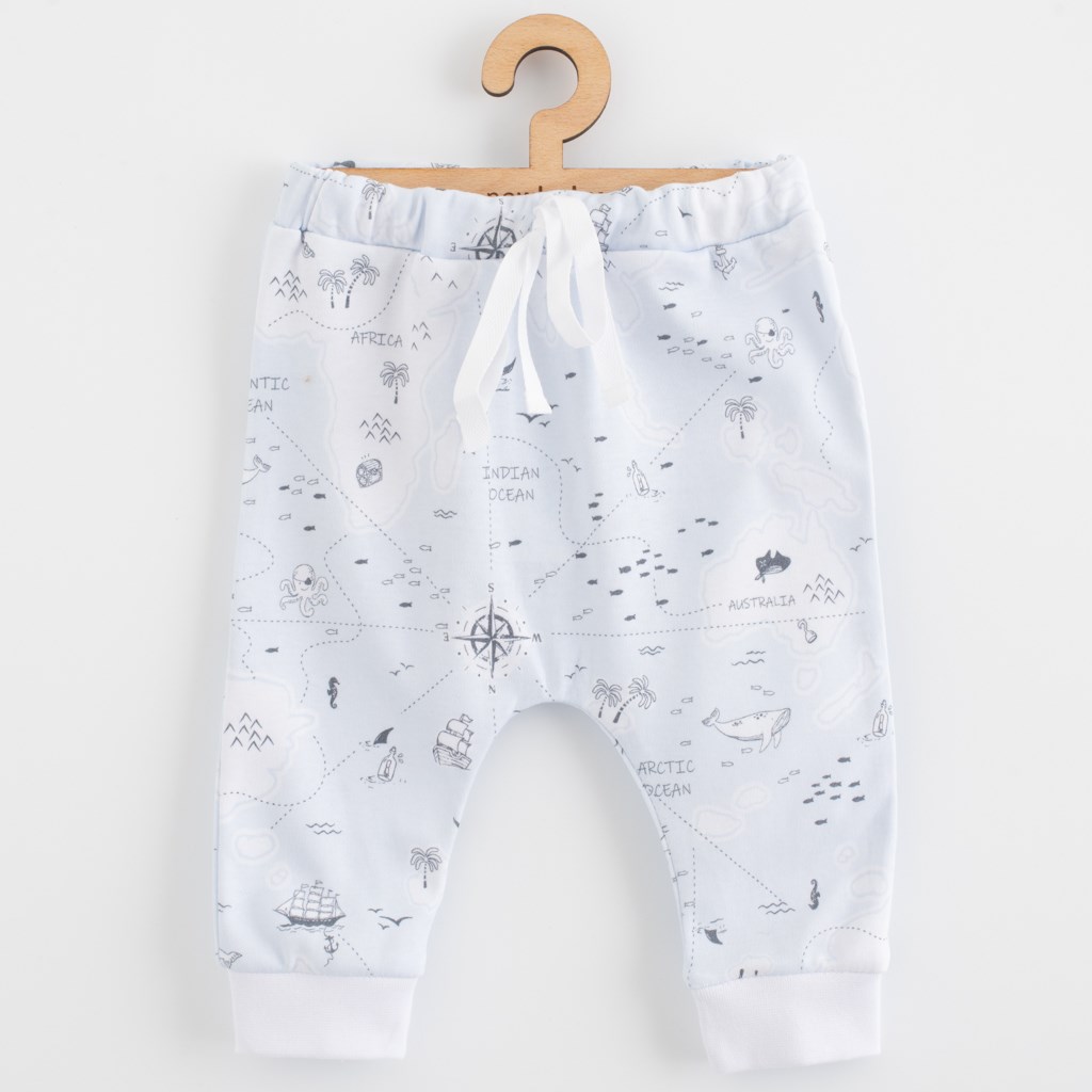 E-shop Detské bavlnené nohavice Jogger New Baby For Babies ocean, 56 (0-3m) - 57901
