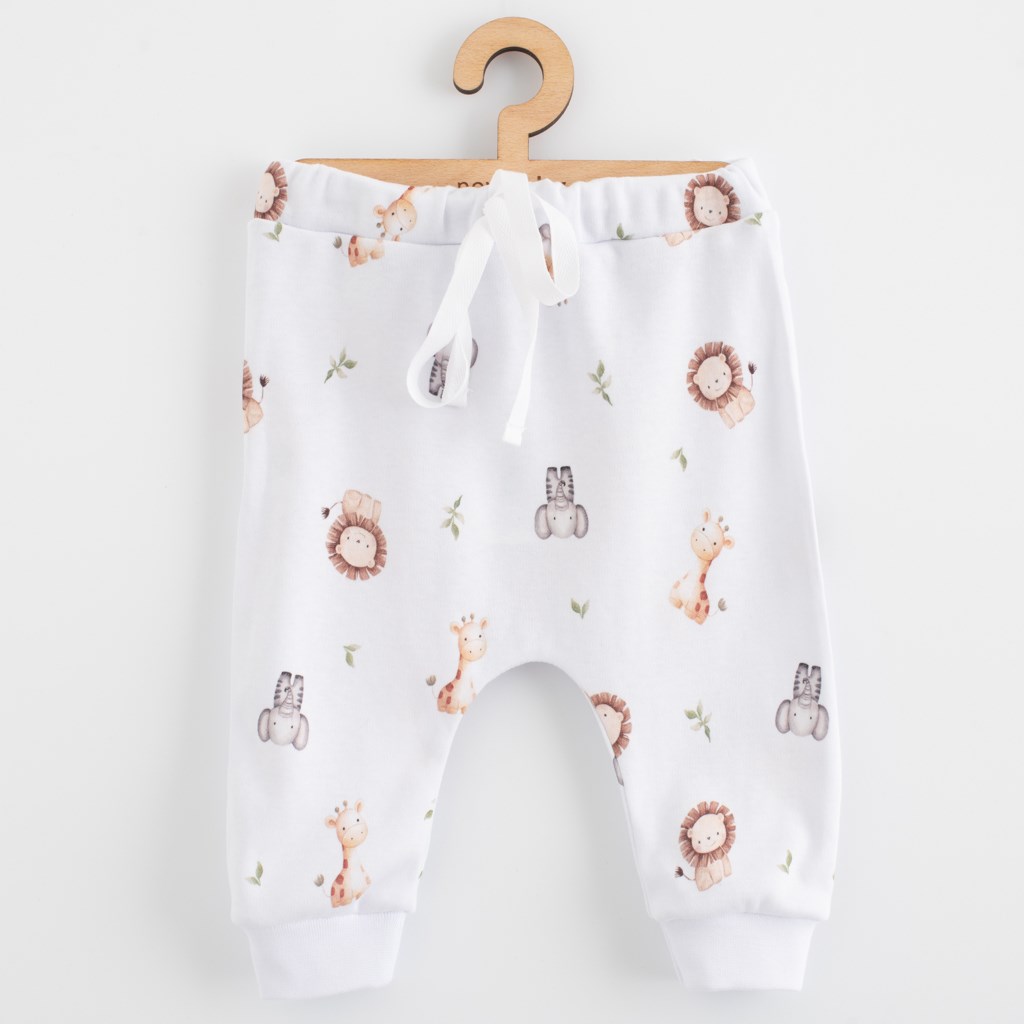 E-shop Detské bavlnené nohavice Jogger New Baby For Babies safari, 56 (0-3m) - 57910