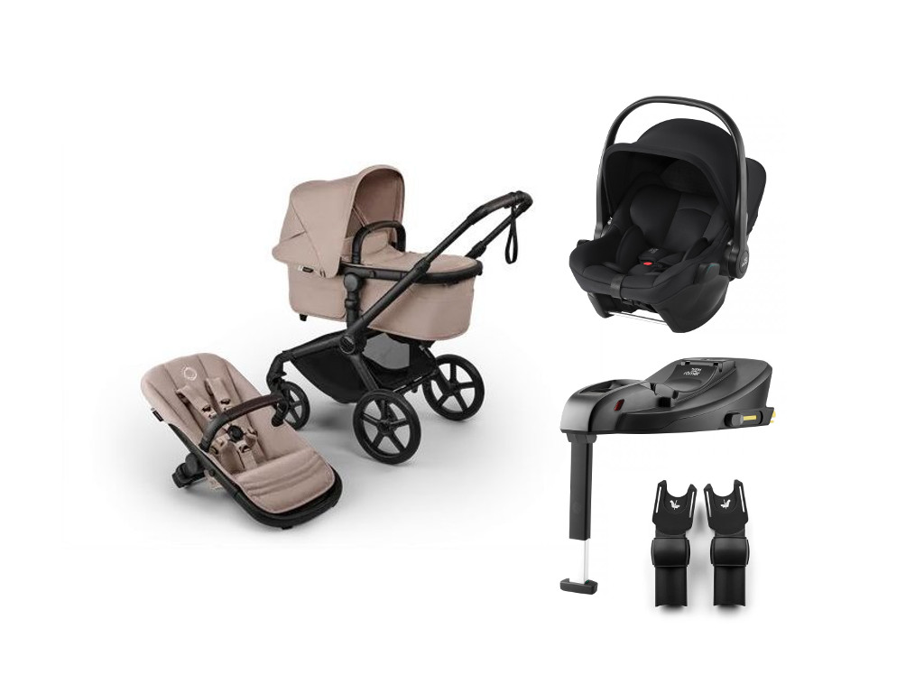 E-shop Bugaboo Výhodný set Fox 5 RENEW Complete, Black/Desert Taupe Melange