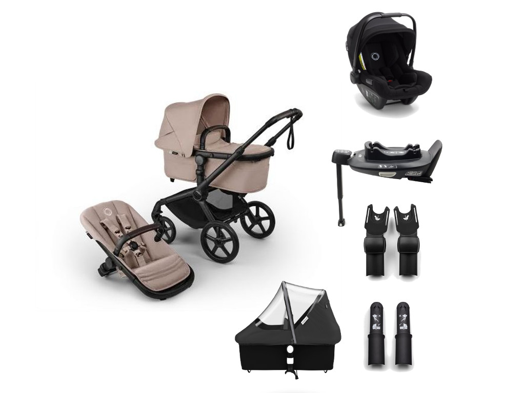 E-shop Bugaboo Výhodný set 6v1 Fox 5 RENEW Complete, Black/Desert Taupe Melange