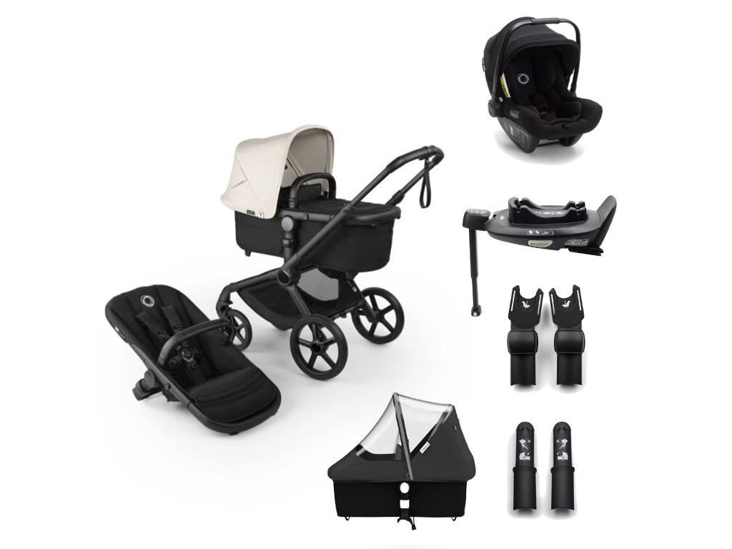 E-shop Bugaboo výhodný set 6v1 Fox 5 RENEW Complete, Black/Herigate Black-Misty White