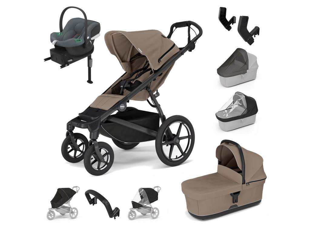 Thule Urban Glide 4-kolesový Výhodný set s autosedačkou Cybex, tined taupe