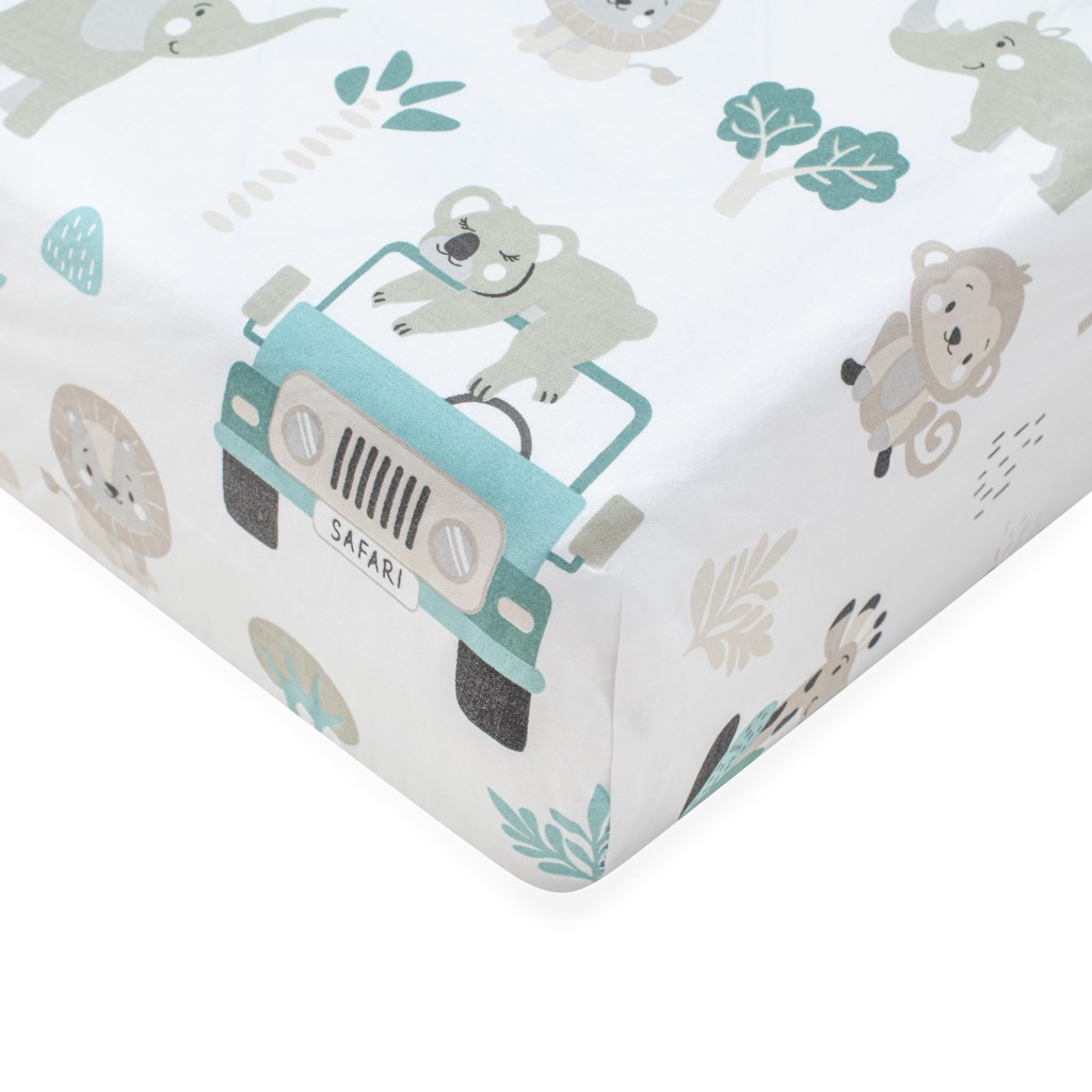 E-shop Bavlnené prestieradlo do postieľky New Baby Safari II 120x60 cm - 57786